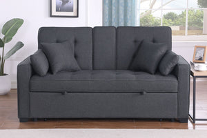 English Elm Corrado Woven Fabric Sleeper Loveseat with Console Usb Charging Pocket Coil Support B2749S00357