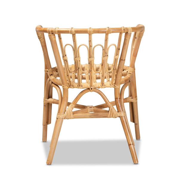 English Elm Modern Handwoven Rattan Dining Chair with Geometric Open Back for Bohemian Spaces B2750P470024