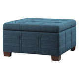 OSP Home Furnishings Detour Strap Ottoman Azure