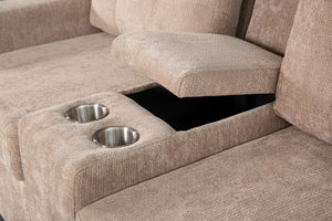 English Elm Multifunctional Modular Sectional Sofa with Hidden Storage Cup Holders and Flexible Seating Light Brown B2730S00075