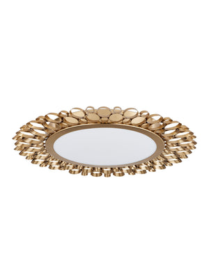 Currey & Company Antares Iron Ring Flush Mount Light Antique Brass Geometric Ceiling Fixture 9999-0082