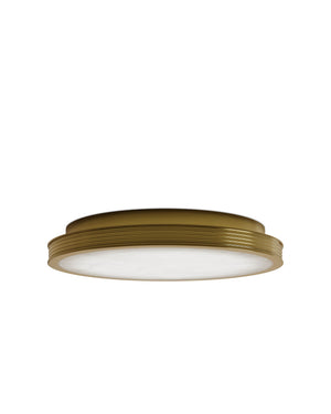Currey & Company Aydan Alabaster Flush Mount Light with Antique Brass Frame for Transitional Interiors Small (15.75" dia.) 9999-0083