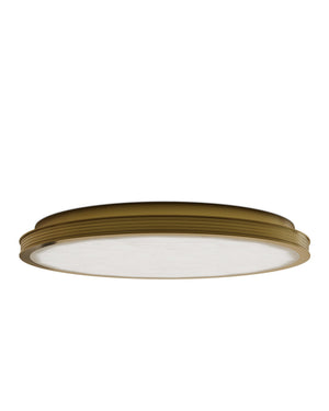 Currey & Company Aydan Alabaster Flush Mount Light with Antique Brass Frame for Transitional Interiors Large (23.5" dia.) 9999-0084