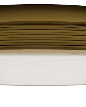 Currey & Company Aydan Alabaster Flush Mount Light with Antique Brass Frame for Transitional Interiors Large (23.5" dia.) 9999-0084