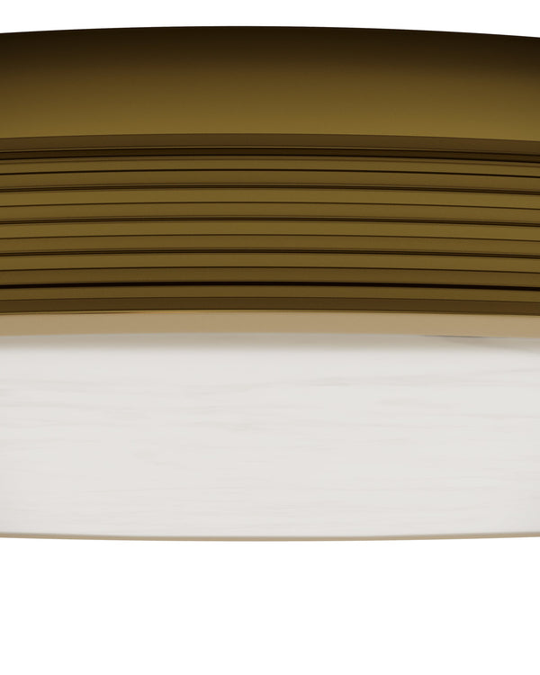 Currey & Company Aydan Alabaster Flush Mount Light with Antique Brass Frame for Transitional Interiors Large (23.5" dia.) 9999-0084