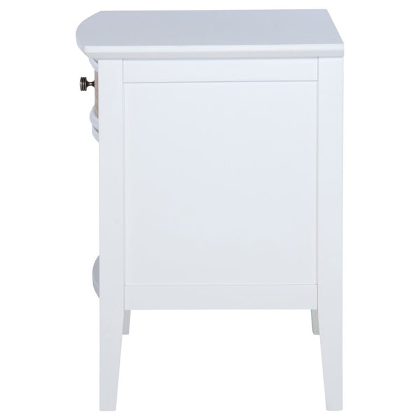 English Elm Talia Rattan Front Nightstand with Open Shelf White Coastal Bedroom Storage B062P440321