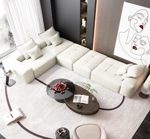 English Elm Modern Oversized Modular Sectional Sofa In Sparkling Chenille - Customizable 6-Piece Design, No Assembly! W1885S00073