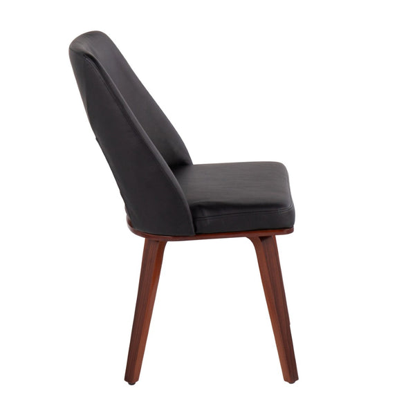 English Elm Mid-century Modern Faux Leather Dining Chairs with Walnut Frame Set of 2 B202P223663