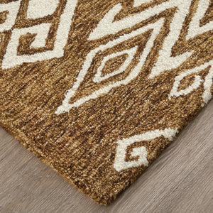 Feizy Rugs Wallace Hand-tufted Wool Medallion Rug - Durable, Stylish, And Perfect For High-traffic Spaces Brown,White Wool Wal8a43fbrn000f00