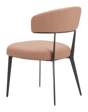 Zuo Modern Loom Dining Chair Set Of 2 In Tan - Modern Elegance With Durable Faux Leather & Steel Frame Brown 100% Polyurethane,Steel 110831-zuo-modern