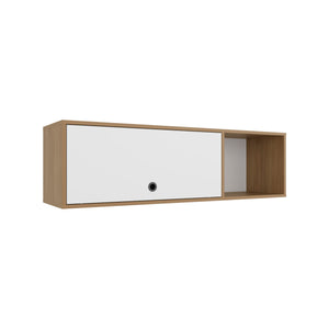English Elm Wall Cabinet sleek 47.2" W x 23.6" H engineered wood wall-mounted storage with four doors, shelves, organizer and eco-safe compliance Natural Wood 52.36 L x 14.57 W x 3.94 H B097P296858
