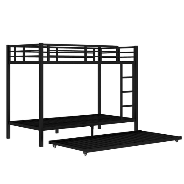 English Elm Twin Xl Metal Bunk Bed With Twin Trundle - Stylish Space-Saving Solution For Shared Rooms! W1580S00128-GIGA
