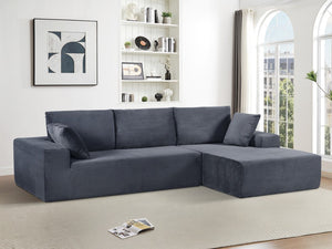 English Elm Cozyform Convertible Sectional Sofa - Soft Corduroy, No Assembly, Modern Design, Comfy & Versatile! B2735P359712