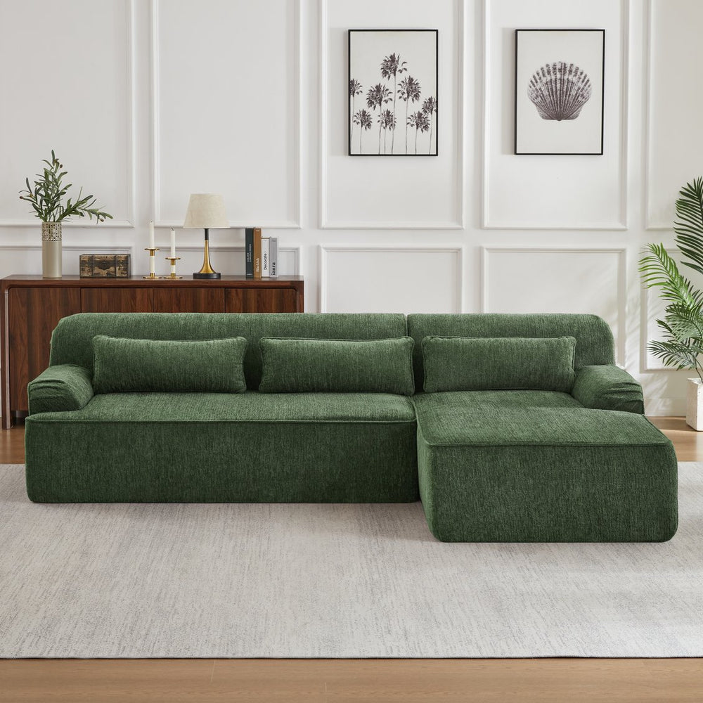 English Elm Chenille L-Shape Oversized Sectional Sofa - Plush Minimalist Design, No Assembly, Perfect For Any Space W2339S00067