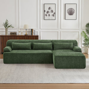 English Elm Chenille L-Shape Oversized Sectional Sofa - Plush Minimalist Design, No Assembly, Perfect For Any Space W2339S00067
