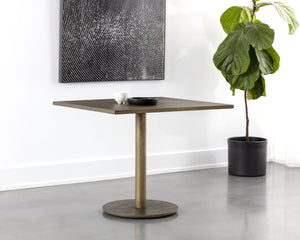 Sunpan Corina 36" Handcrafted Bistro Table with Antique Brass Finish - Unique Artisanal Design Accent Piece