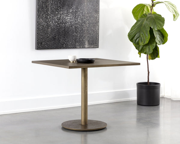 Sunpan Corina 36" Handcrafted Bistro Table with Antique Brass Finish - Unique Artisanal Design Accent Piece