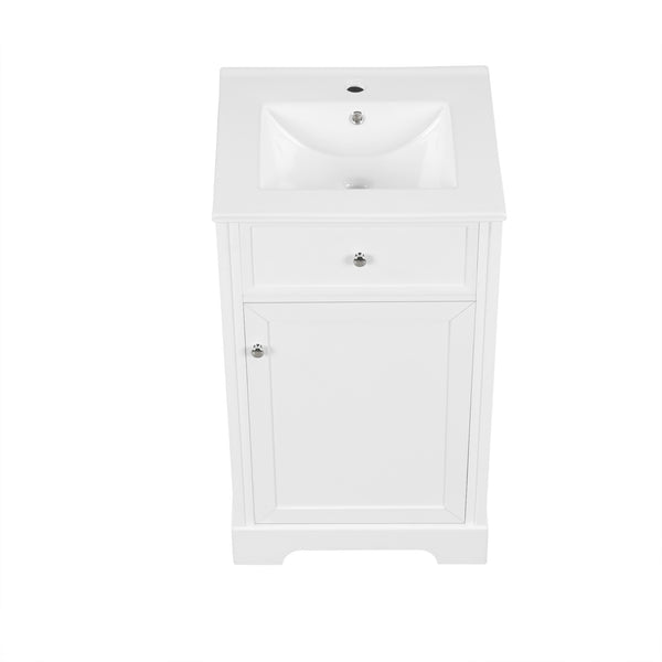 English Elm 20" Modern Bathroom Vanity With Sink, Soft-Close Door, Adjustable Shelves & Stylish Storage Rack N725P351848K