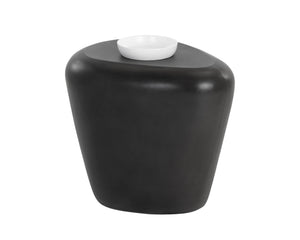 Sunpan Corvo Contemporary Side Table - Unique Natural Concrete Design for Indoor & Outdoor Spaces Black