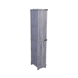 English Elm Narrow Farmhouse Bathroom Storage Cabinet with Adjustable Shelves, Drawer & Tall Linen Tower Design Grey+White W1412P271797