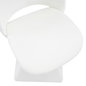 English Elm The Swivel Dining Chair with Hollow Cutout Back Faux Leather Hardwood Frame Modern White W3612P436511