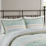 Madison Park Caralie Shabby Chic 5 Piece Seersucker Comforter Set with Throw Pillows MP10-8204 Green