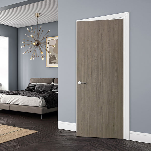 English Elm 30 in Flush Interior Door Slab Gray Woodgrain Melamine Mdf Hollow Core Panel B2763P486370