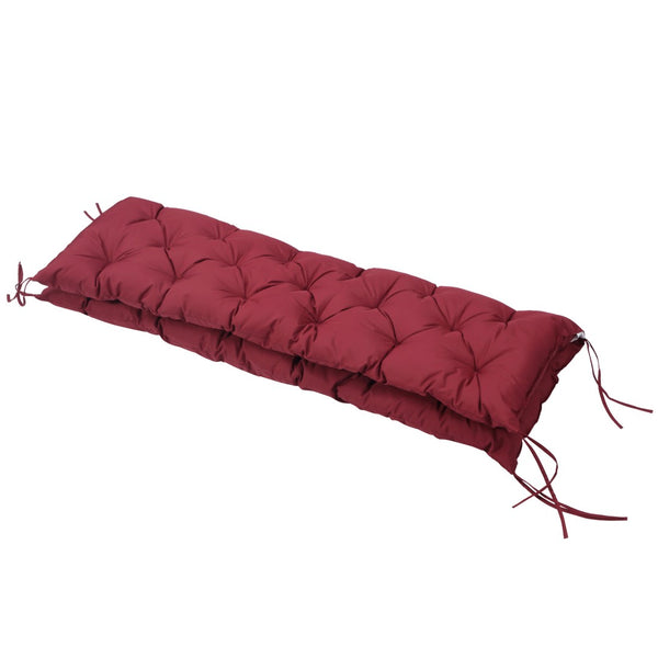 English Elm Outsunny Overstuffed Tufted Patio Bench Cushion Set with Backrest for Porch Swing W2225P174518