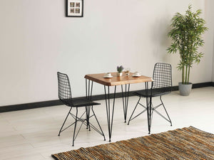 English Elm Zen Wire Chair - Modern Black Metal Frame With Ergonomic Support & Luxurious Leather Cushion Comfort B029P332148-GIGA