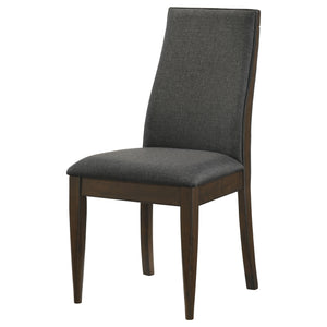 English Elm Paloma Grey/Dark Walnut Solid Back Side Chairs Set of 2 — Modern Padded Dining Seats, Sturdy Asian Hardwood B062P344882