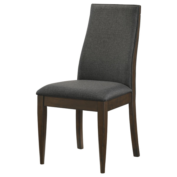 English Elm Paloma Grey/Dark Walnut Solid Back Side Chairs Set of 2 — Modern Padded Dining Seats, Sturdy Asian Hardwood B062P344882