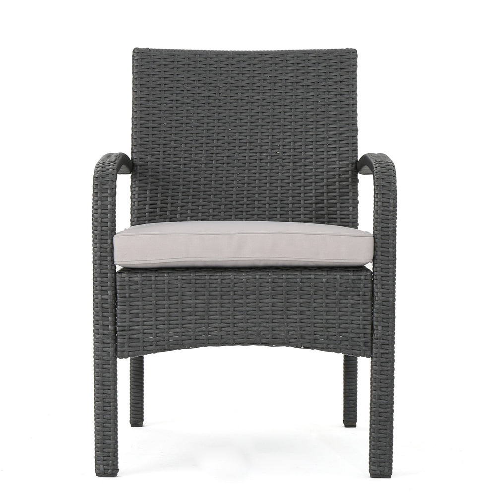 English Elm Christopher Knight Home® - CORDOBA PE Rattan Wicker Chair with Iron Frame and Waterproof Cushion for Durable Outdoor Seating Grey 57459.00GRY