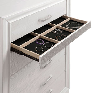 English Elm Annie Glamorous 6-Drawer Bedroom Chest With Crystal Embellishments For Chic And Organized Storage B062P378341