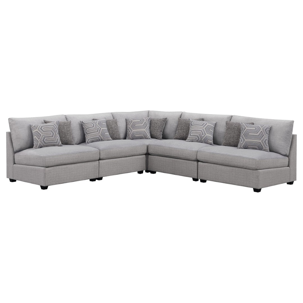English Elm Lafayette Five Piece Modular Sectional with Down Cushions for Spacious Living Rooms B062S01443