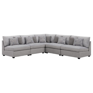 English Elm Lafayette Five Piece Modular Sectional with Down Cushions for Spacious Living Rooms B062S01443