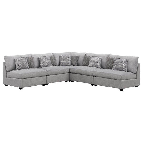 English Elm Lafayette Five Piece Modular Sectional with Down Cushions for Spacious Living Rooms B062S01443