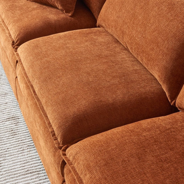 English Elm Stylish Modular L-Shaped Sectional Sofa With Ottoman - Cozy Chenille Upholstered Design For Living Rooms, Apartments, And Offices W1765S00087-GIGA