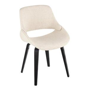 English Elm Mid-century Modern Dining Chairs Faux Leather Seat Zebra Bentwood Legs Set of 2 B202S01219