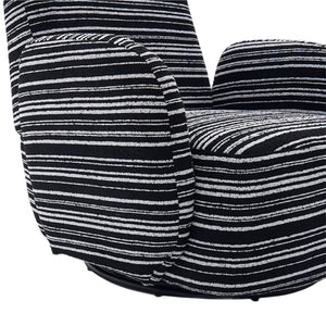 English Elm Modern Boucle 360° Swivel Leisure Chair with High‑Resilience Sponge, Supportive Curve, 550lb Capacity Black W395P355515