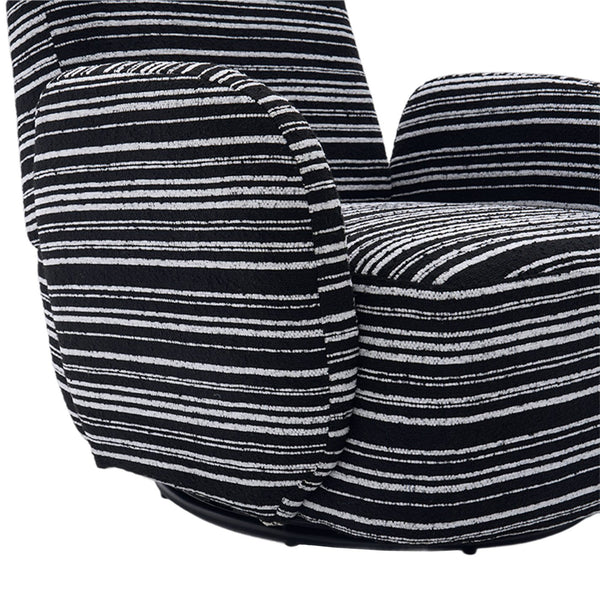 English Elm Modern Boucle 360° Swivel Leisure Chair with High‑Resilience Sponge, Supportive Curve, 550lb Capacity Black W395P355515