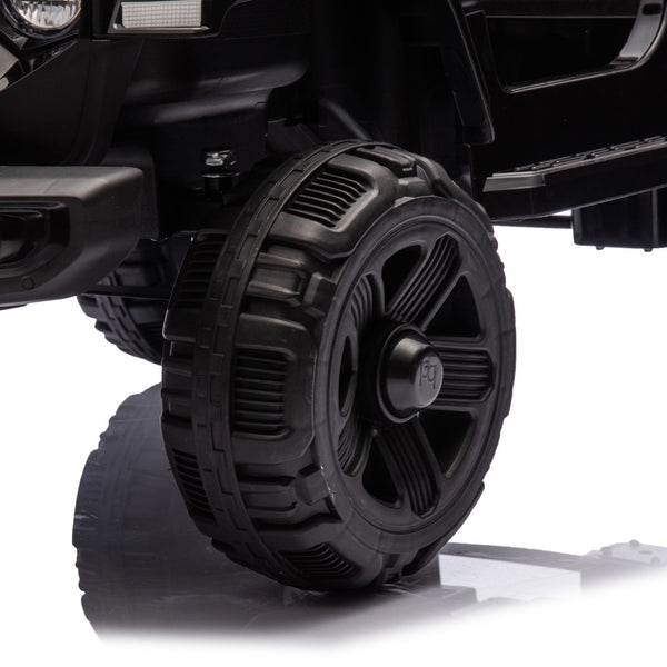 English Elm 12v Kids Electric Ride on Truck with Parental Remote Four Wheel Suspension and Led Lights Black W1578P187459