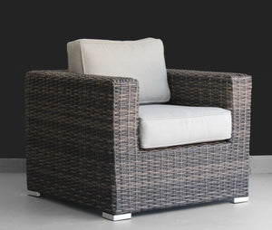 English Elm Comfort-Ready 2-Piece Outdoor Club Chair Set with Water-Resistant Cushions, Rustproof Wicker Frame B120S00024