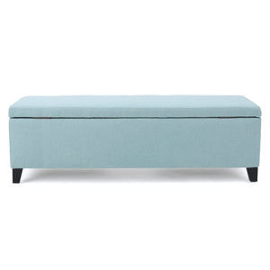 English Elm Christopher Knight Home® - Ottoman - Light Blue Fabric Storage Seat With Cushioned Top, Perfect For Modern & Traditional Décor 60159.00LBL