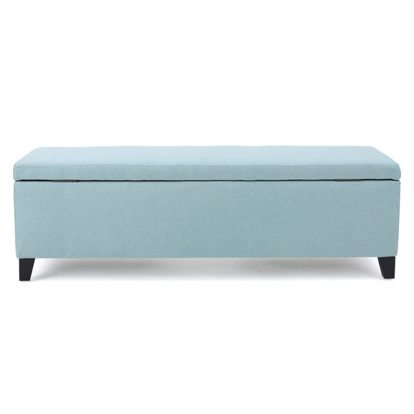 English Elm Christopher Knight Home® - Ottoman - Light Blue Fabric Storage Seat With Cushioned Top, Perfect For Modern & Traditional Décor 60159.00LBL