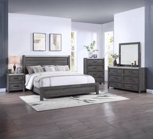 English Elm Contemporary Queen Size Panel Bed In Two-Tone Rustic Gray - Modern Design For Stylish Bedrooms B2741S00238