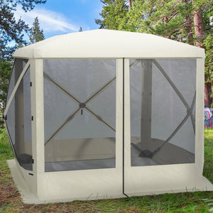 English Elm Outsunny Pop up Screen Shelter Mesh Sidewalls Fiberglass Frame Portable Carry Bag Included W2225P200736