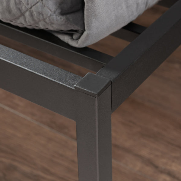 English Elm Queen Platform Bed with Headboard Black - Sturdy Metal Frame, Elevated Storage, Easy Assembly, Stylish Support B356P367792