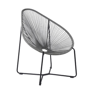 English Elm Lirren Steel Papasan Lounge Chair with Woven Rope Seat, Indoor/Outdoor Durable Design, No Assembly Required Gray B2736P354330