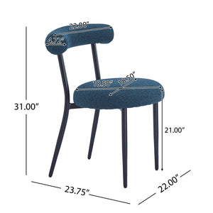 English Elm Christopher Knight Home® - Dining Chair Set Of 2 - Modern Upholstered Comfort With Curved Backrest & Sturdy Metal Frame N779P186912B