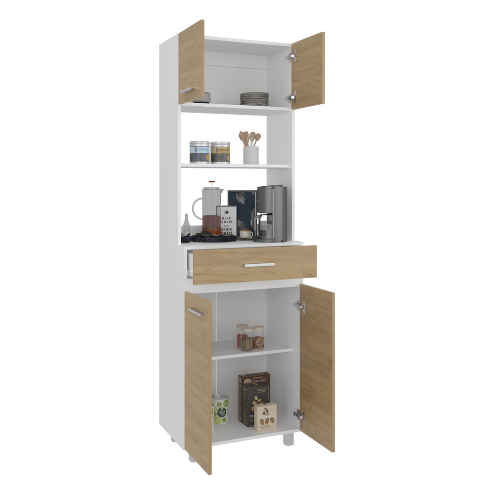 English Elm Sicilia Two-Tone Pantry Cabinet Freestanding Kitchen Storage with Dual Doors & Multiple Shelves B070P337132